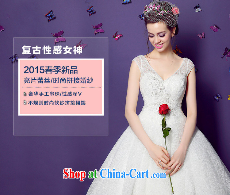 Honeymoon bride summer 2015 new dual-shoulder V collar wedding dresses women in Europe and America beauty retro graphics thin with white XL pictures, price, brand platters! Elections are good character, the national distribution, so why buy now enjoy more preferential! Health
