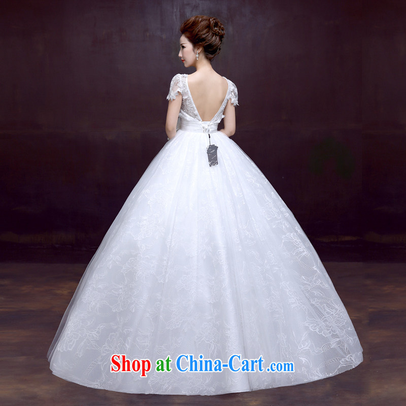 Dumping the married Yi 2015 spring and summer new wedding dresses bubble cuff lace package shoulder with sweet bridal wedding high waist pregnant white XXL, dumping the woman, shopping on the Internet