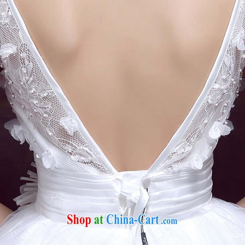 Dumping the married Yi 2015 spring and summer new wedding dresses bubble cuff lace package shoulder with sweet bridal wedding high waist pregnant white XXL, dumping the woman, shopping on the Internet