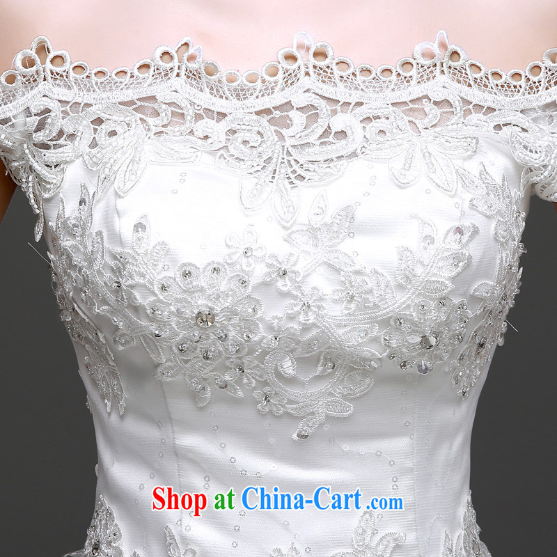 7 color 7 tone Korean version 2015 spring fashion bride married a field shoulder lace strap beauty with wedding dresses H 069 white tailored final, 7 color 7 tone, shopping on the Internet
