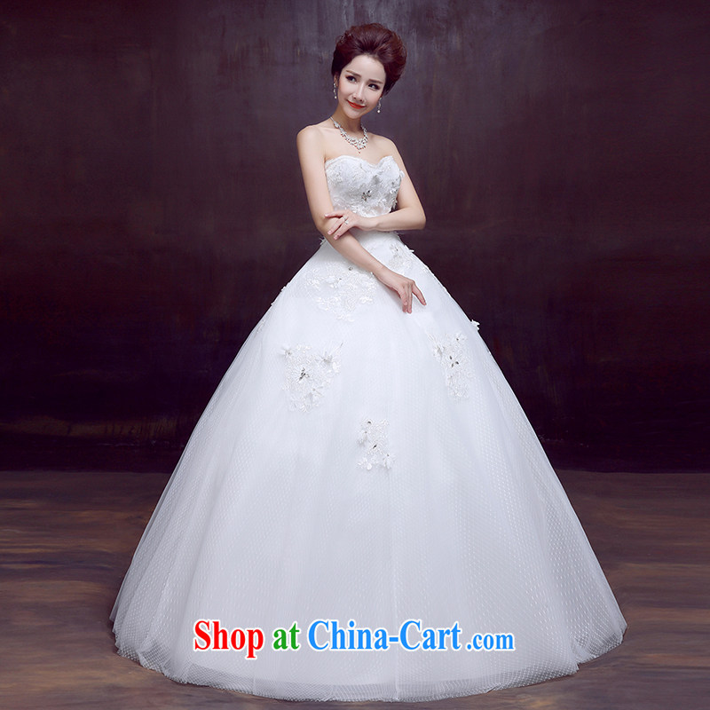 The married Yi wedding dresses new 2015 sexy bare chest sweet wedding Princess Bride With tie wedding white XXL
