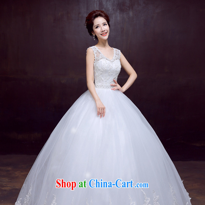 The married Yi wedding dresses new 2015 double-shoulder deep V-neck beauty with sweet Princess bridal wedding white XXL, dumping the married Yi, shopping on the Internet