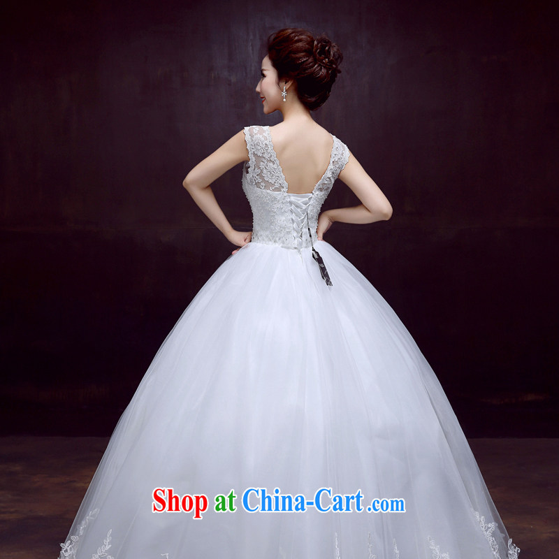The married Yi wedding dresses new 2015 double-shoulder deep V-neck beauty with sweet Princess bridal wedding white XXL, dumping the married Yi, shopping on the Internet