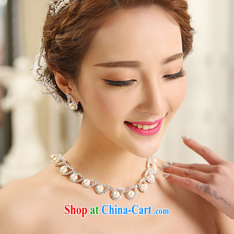 Bridal wedding dresses accessories and ornaments, ornaments Crown necklace two-piece water dripping drill Pearl Princess sweet jewelry white pictures, price, brand platters! Elections are good character, the national distribution, so why buy now enjoy more preferential! Health