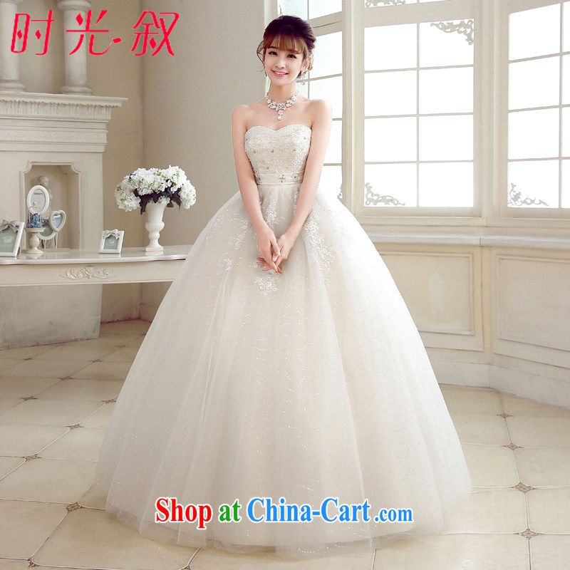 Time his bride's bare chest wedding dresses, Japan, and South Korea wedding dress Princess Korean style with large code pregnant women custom, 2015 new white XXL