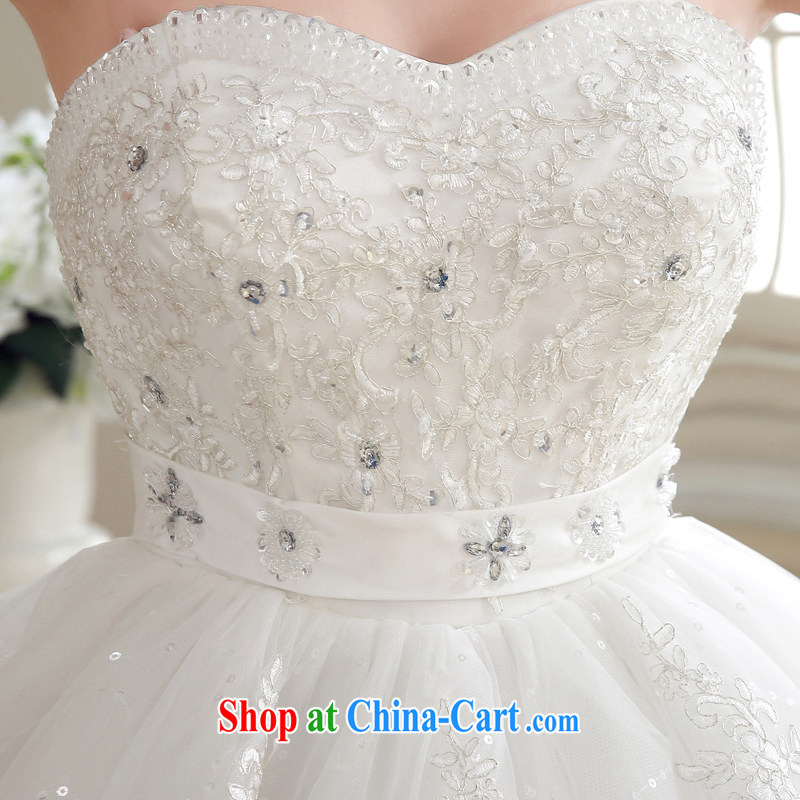 Time his bride's bare chest wedding dresses, Japan, and South Korea wedding dress Princess Korean style with large code pregnant women custom, 2015 new white XXL, time, and shopping on the Internet