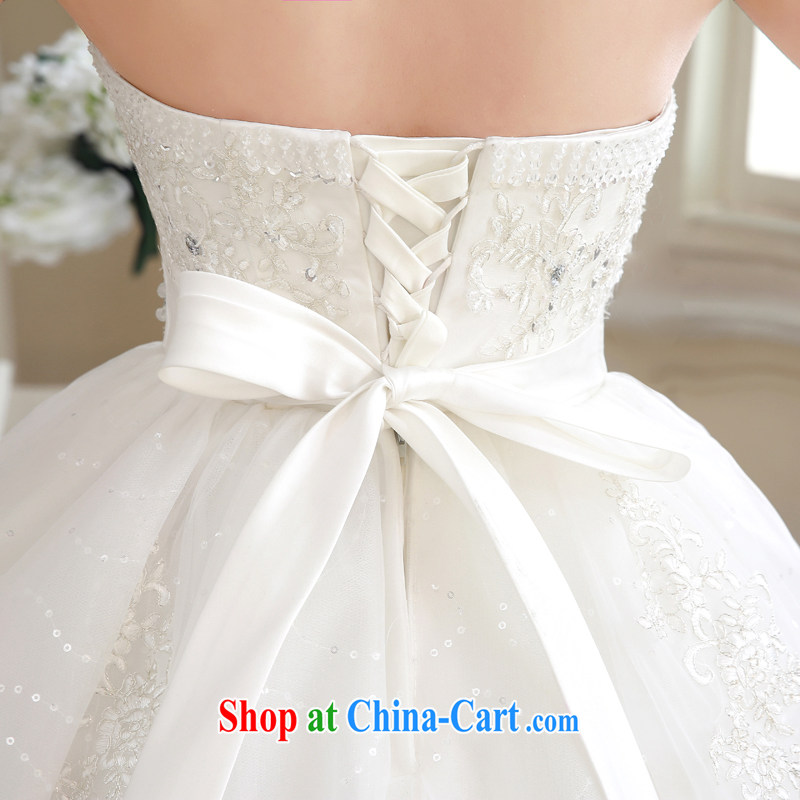 Time his bride's bare chest wedding dresses, Japan, and South Korea wedding dress Princess Korean style with large code pregnant women custom, 2015 new white XXL, time, and shopping on the Internet
