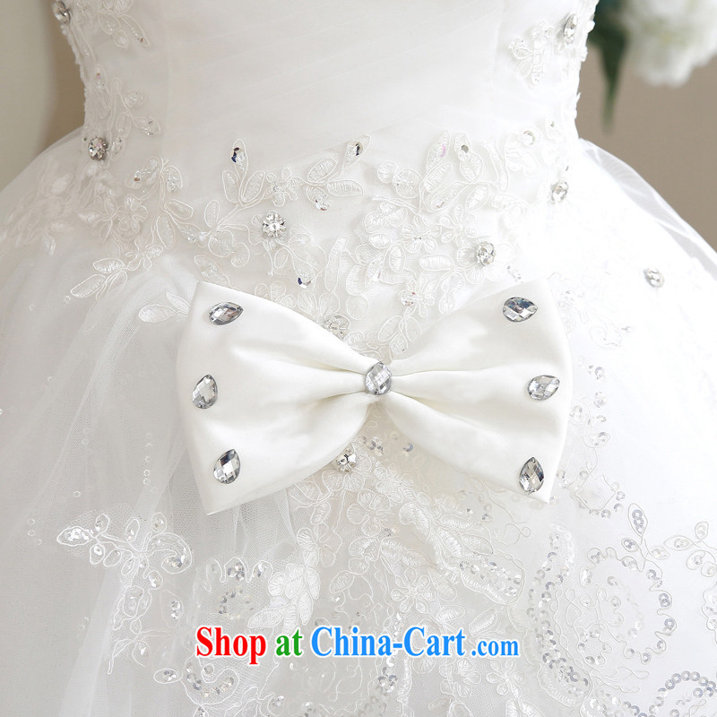 Time Syria, Japan, and South Korea wedding dresses Korean bridal white with bare chest sweet lovely bridal butterfly wedding dresses 2015 new white XXL, time, and shopping on the Internet