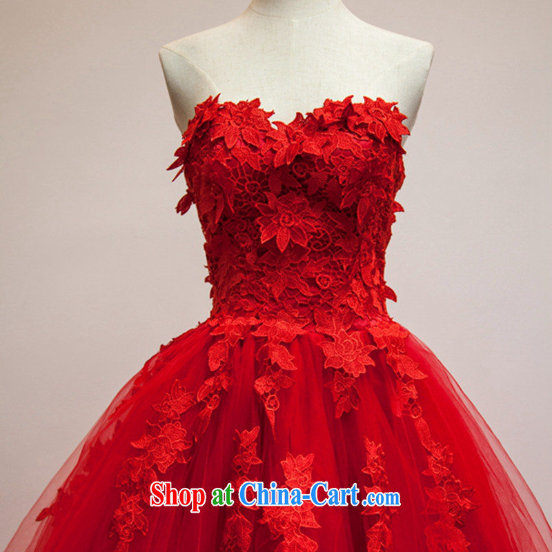 Art 100 Su Ge 2015 new wedding dresses bridal wedding red wiped his chest stylish Korean long-tail lace retro beauty, red custom + $30, art 100 Su Ge, shopping on the Internet