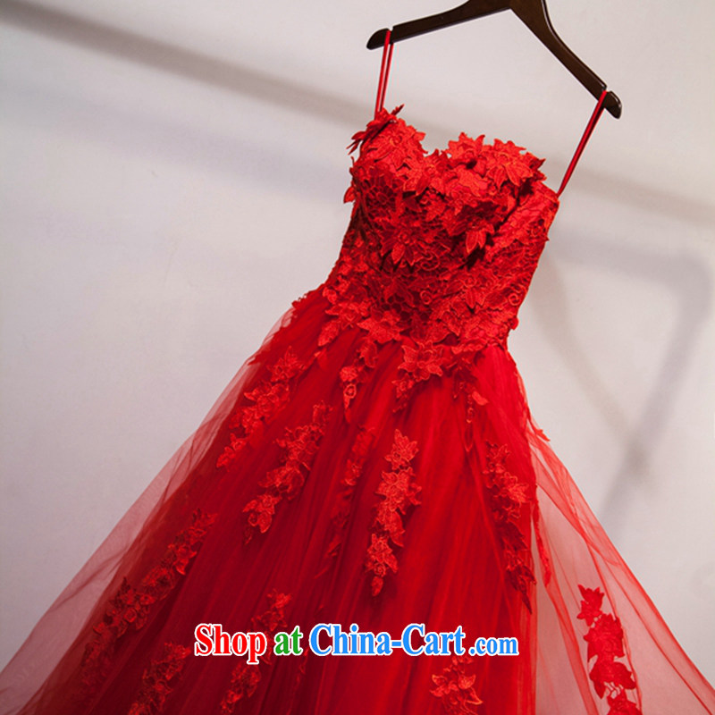 Art 100 Su Ge 2015 new wedding dresses bridal wedding red wiped his chest stylish Korean long-tail lace retro beauty, red custom + $30, art 100 Su Ge, shopping on the Internet