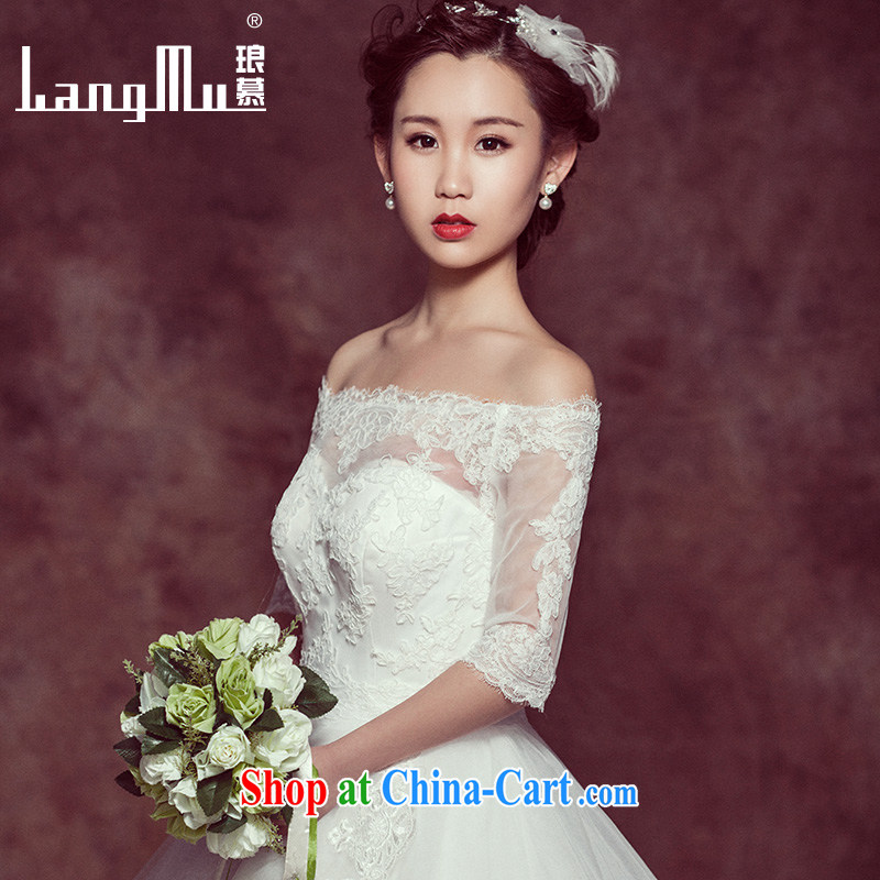 In Luang Prabang in the spring 2015 new stylish Korean wedding dresses simple beauty brides field shoulder alignment, bridal wedding custom white M, Luang Prabang, and shopping on the Internet