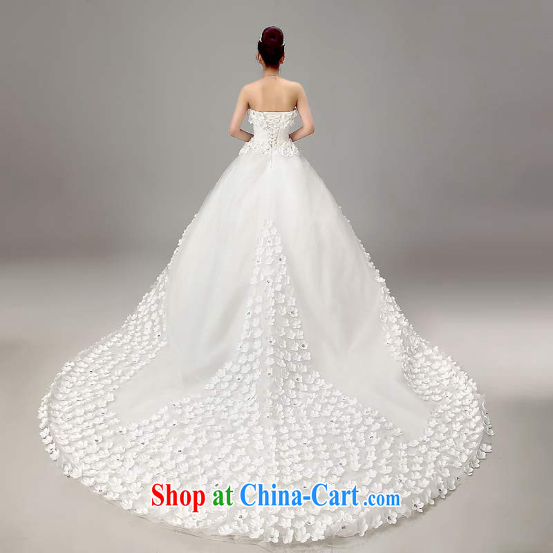 Diane M-kay wedding dresses new 2015 bridal Korean-style beauty Wedding Fashion video thin bride wiped chest tail wedding white XXL, Diane M Ki, shopping on the Internet