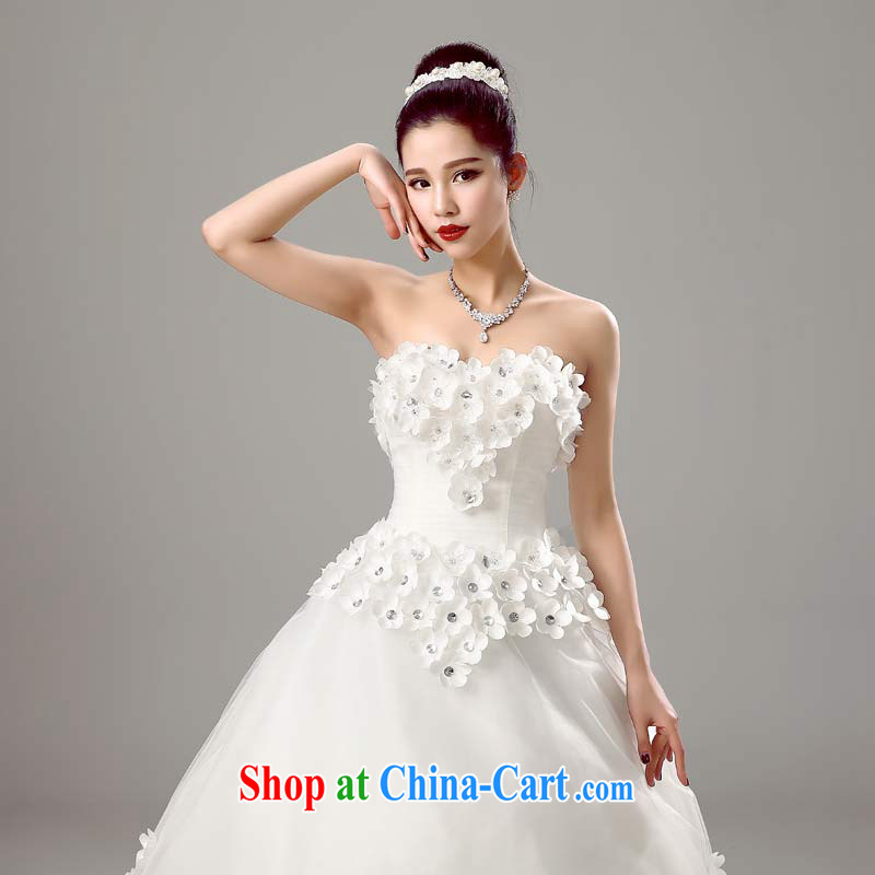 Diane M-kay wedding dresses new 2015 bridal Korean-style beauty Wedding Fashion video thin bride wiped chest tail wedding white XXL, Diane M Ki, shopping on the Internet