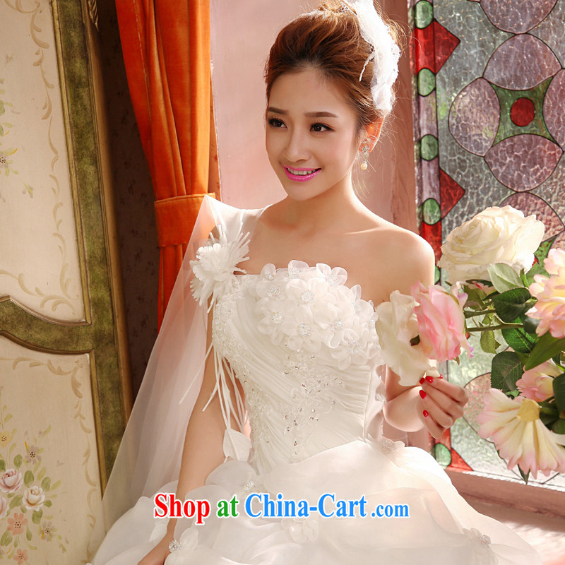 2015 new wedding dresses and stylish Korean-style single shoulder alignment to the Code on MM graphics thin wedding autumn and winter female clients to size the do not return, love so Peng, shopping on the Internet
