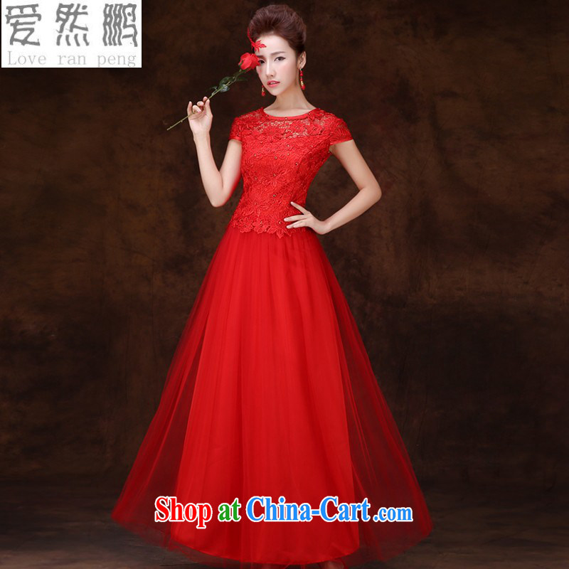 2015 New red long marriages wedding dresses Evening Dress girl toast clothing bridesmaid clothing winter evening dress in long sleeves, customer size will not be refunded, so Pang, shopping on the Internet