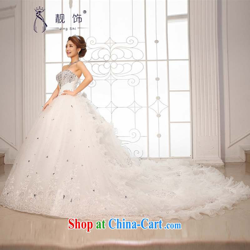 Beautiful ornaments new 2015 wedding dresses luxurious wiped his chest Korean tail wedding high water drilling tail wedding large white tail. Contact customer service, beautiful ornaments JinGSHi), and, on-line shopping