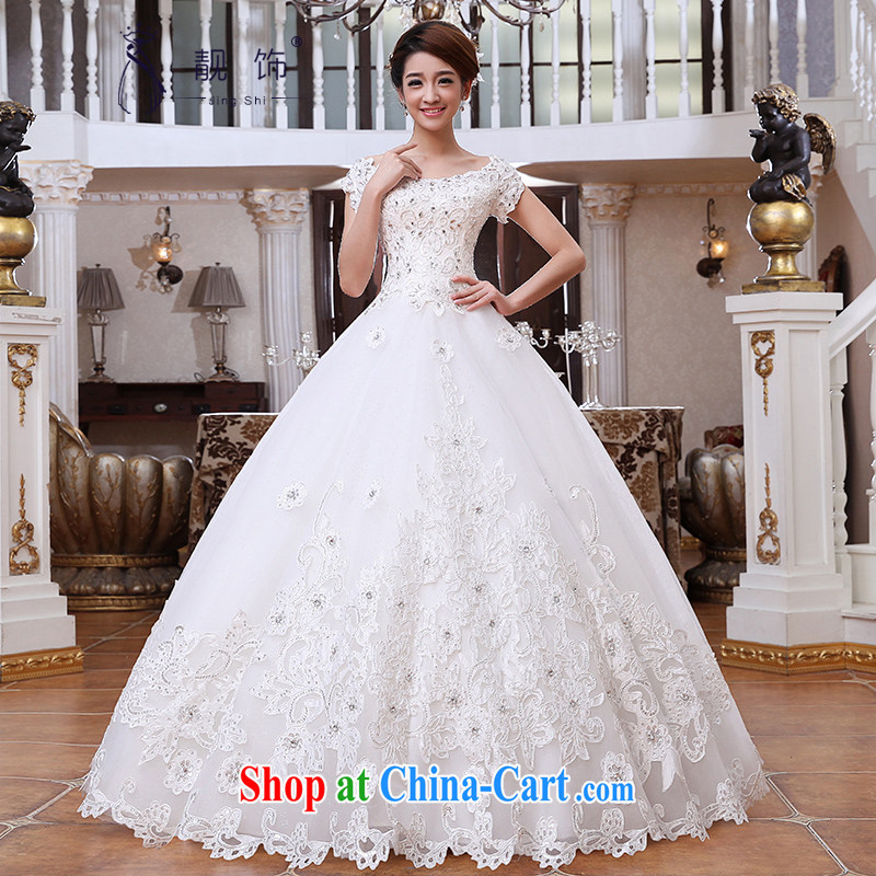 Beautiful ornaments 2015 new wedding Korean video thin with marriages a Field shoulder wedding white with XXL paragraph