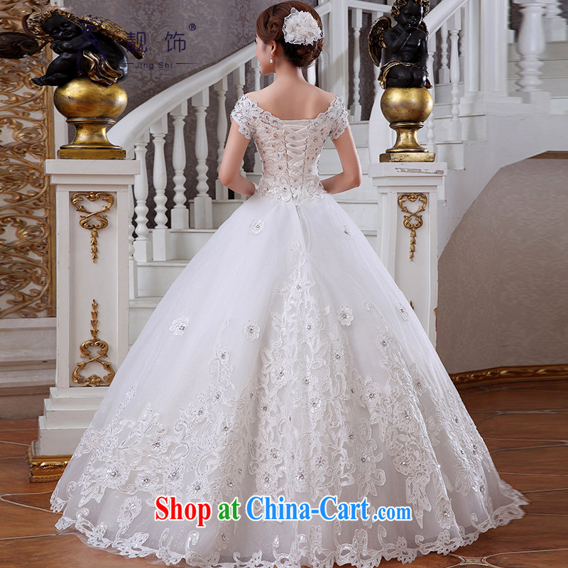 Beautiful ornaments 2015 new wedding Korean video thin with marriages a Field shoulder wedding white with XXL paragraph, beautiful ornaments JinGSHi), shopping on the Internet