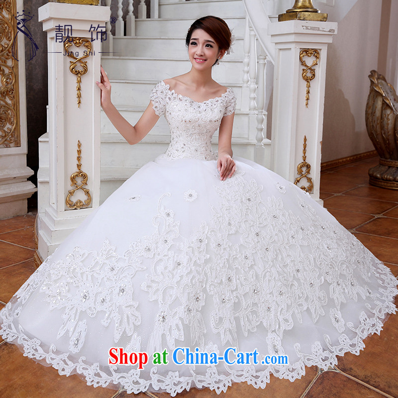 Beautiful ornaments 2015 new wedding Korean video thin with marriages a Field shoulder wedding white with XXL paragraph, beautiful ornaments JinGSHi), shopping on the Internet