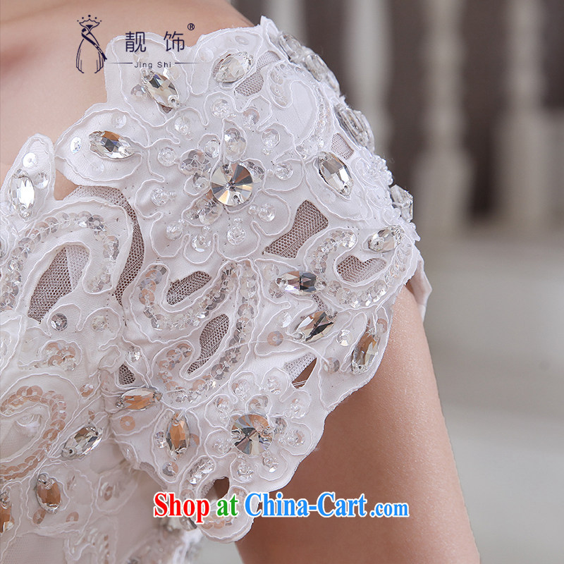 Beautiful ornaments 2015 new wedding Korean video thin with marriages a Field shoulder wedding white with XXL paragraph, beautiful ornaments JinGSHi), shopping on the Internet