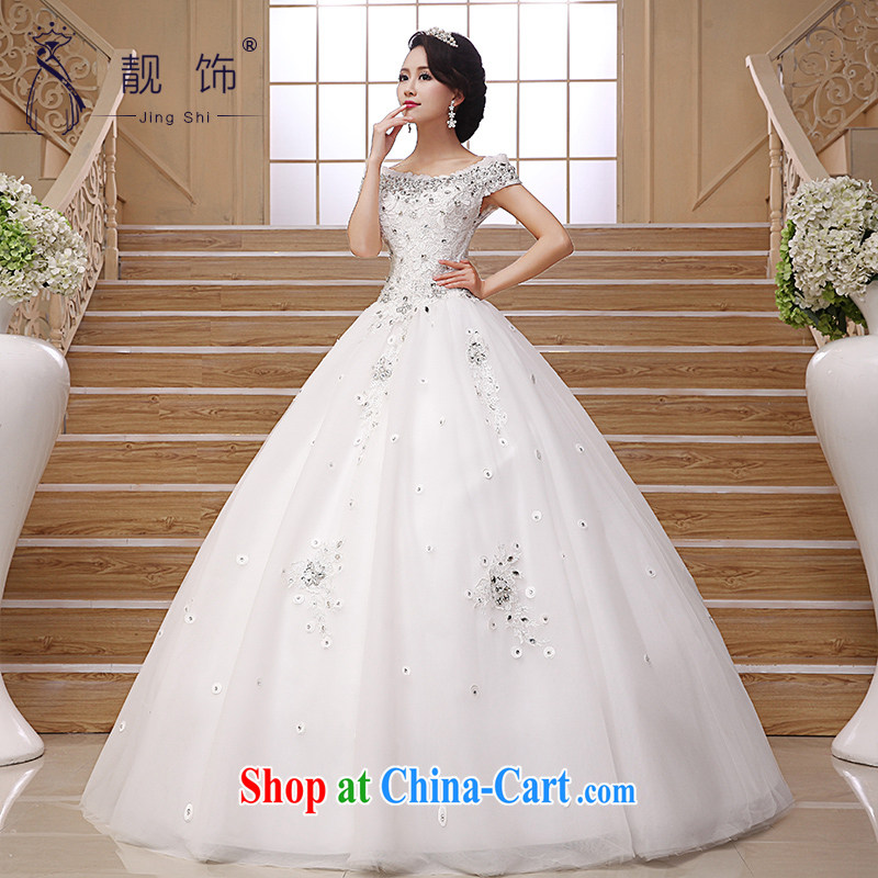 Beautiful decorated Wedding new 2015 retro Korean layout with graphics thin Luxury Water drilling package shoulder a shoulder wedding white luxury light drill down to contact customer service, beautiful ornaments JinGSHi), shopping on the Internet