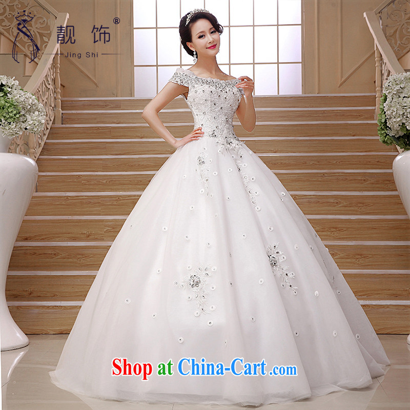 Beautiful decorated Wedding new 2015 retro Korean layout with graphics thin Luxury Water drilling package shoulder a shoulder wedding white luxury light drill down to contact customer service, beautiful ornaments JinGSHi), shopping on the Internet