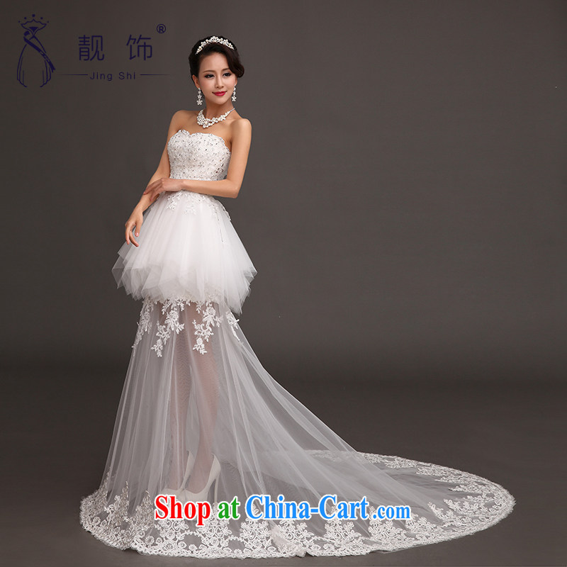 Beautiful ornaments 2015 new small-tail wedding Korean version wiped his chest lace fluoroscopy Web yarn tail wedding white. Contact customer service, beautiful ornaments JinGSHi), and, on-line shopping