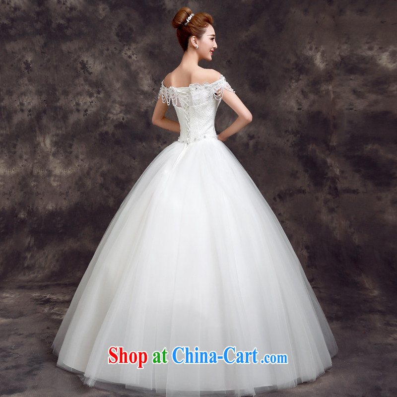 A good service is 2015 new spring and summer bridal wedding dress a Field shoulder collar with cultivating graphics thin lace wedding white 2XL, good service, and, on-line shopping