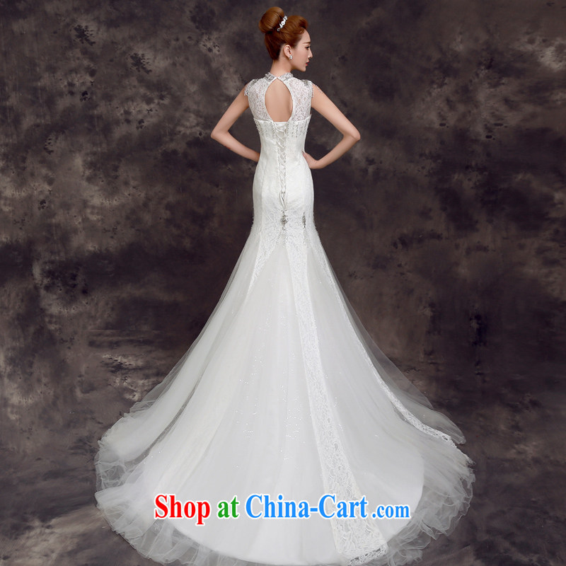 A good service is 2015 new spring Korean bridal wedding dresses stylish lace-cultivating crowsfoot small tail wedding white 2XL, good service, and, shopping on the Internet