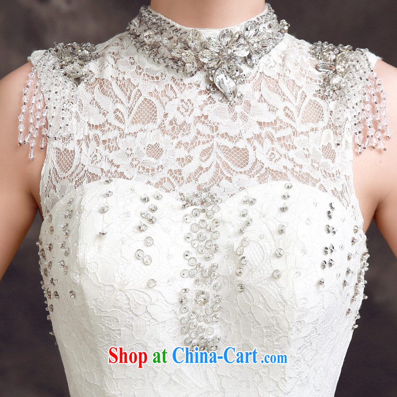 A good service is 2015 new spring Korean bridal wedding dresses stylish lace-cultivating crowsfoot small tail wedding white 2XL, good service, and, shopping on the Internet