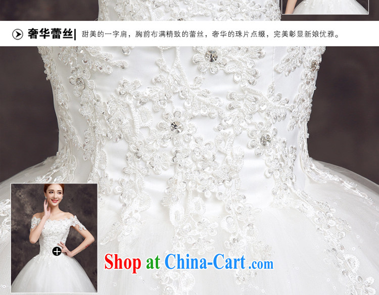 A good service is 2015 spring Korean fashion bridal wedding dress sexy lace a shoulder with wedding white 2XL pictures, price, brand platters! Elections are good character, the national distribution, so why buy now enjoy more preferential! Health