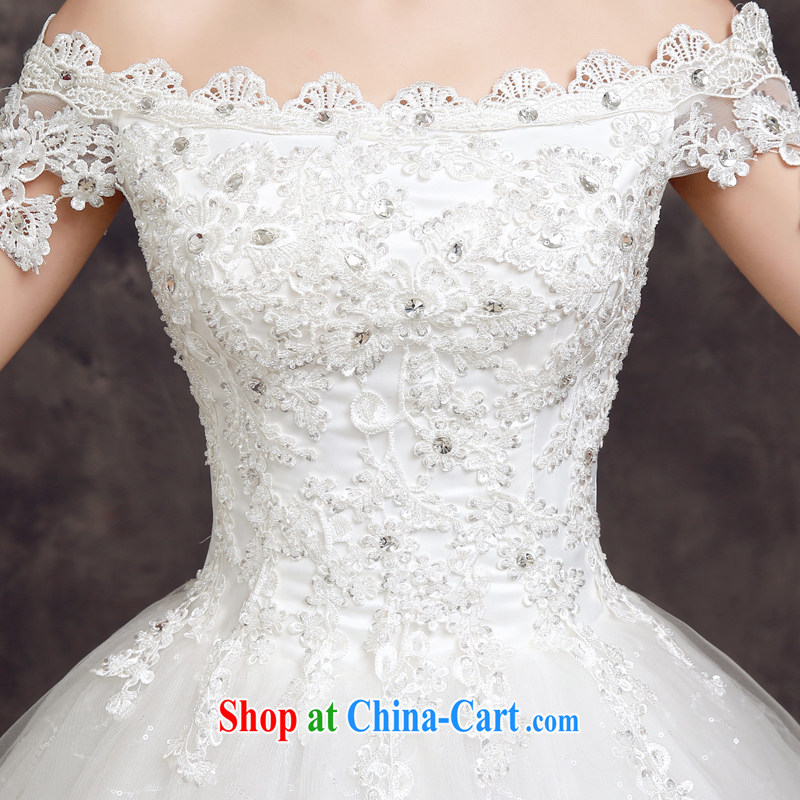 A good service is 2015 new spring Korean fashion bridal wedding dress sexy lace-a Field shoulder with wedding white 2XL, good service, and shopping on the Internet