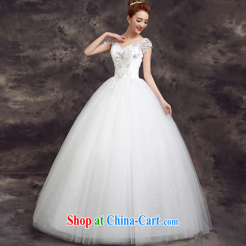 A good service is 2015 new spring and summer Korean bridal wedding dress lace shoulders with beauty and stylish wedding white 2XL, good service, and, on-line shopping