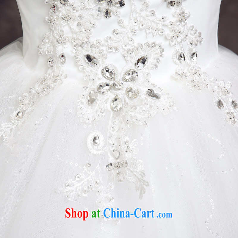 A good service is 2015 new spring and summer Korean bridal wedding dress lace shoulders with beauty and stylish wedding white 2XL, good service, and, on-line shopping