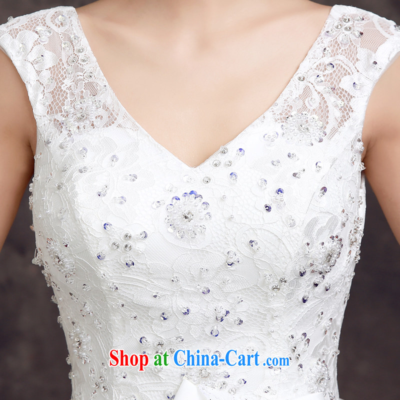 A good service is 2015 new spring and summer fashion bridal wedding dress Korean-style lace shoulders beauty with wedding white 2XL, good service, and, on-line shopping
