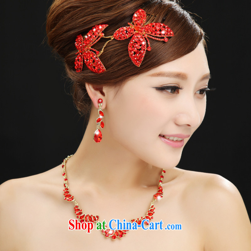 The married Yi marriages and wedding dresses red furnishings 2015 new jewelry 3 Piece Set special red
