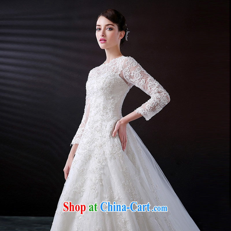 DressilyMe custom wedding - 2015 new spring lace long-sleeved high-collar A fields, Japan, and South Korea wedding dress tail bridal gown White - out of stock 25 day shipping XL, DRESSILY ME OCCASIONS WEAR ON - LINE, shopping on the Internet