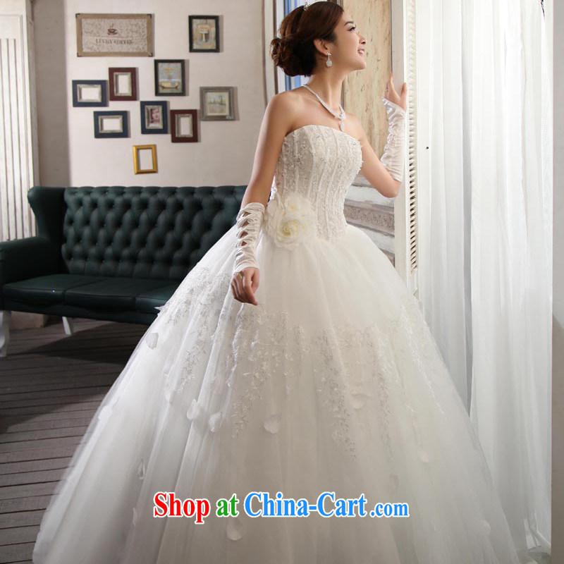 wedding dresses new 2015 Korean wiped chest white beauty graphics thin Princess with shaggy dress white XL, Hyatt, married, and shopping on the Internet