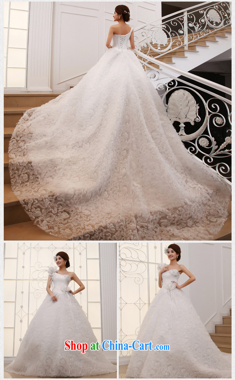 wedding dresses 2015 new large tail Korean single shoulder sweet Princess Deluxe long-tail white XL pictures, price, brand platters! Elections are good character, the national distribution, so why buy now enjoy more preferential! Health