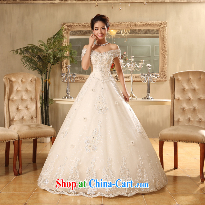 wedding dresses new 2015 with a shoulder A with Wedding Video thin spring and summer Korean bridal double-shoulder strap white XL