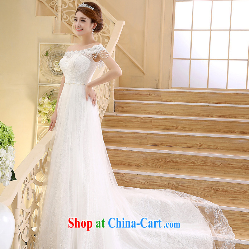 wedding dresses new 20,151 field shoulder strap small tail wedding fashion the waist crowsfoot white XL, Hyatt, married, and on-line shopping