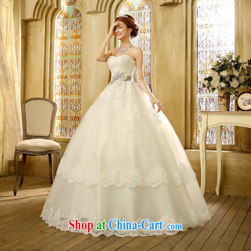 Korean edition 2015 new erase chest graphics thin wedding dresses wiped his chest and tied with stylish graphics thin minimalist white XL, Hyatt, married, and, on-line shopping