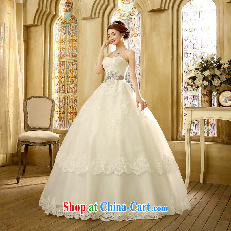 Korean edition 2015 new erase chest graphics thin wedding dresses wiped his chest and tied with stylish graphics thin minimalist white XL, Hyatt, married, and, on-line shopping