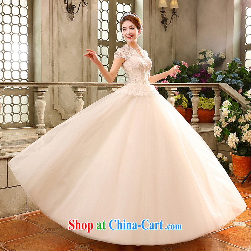 wedding dresses new 2015 Korean-style retro wedding dresses with a shoulder graphics thin package shoulder bridal white XL, Hyatt, married, and shopping on the Internet