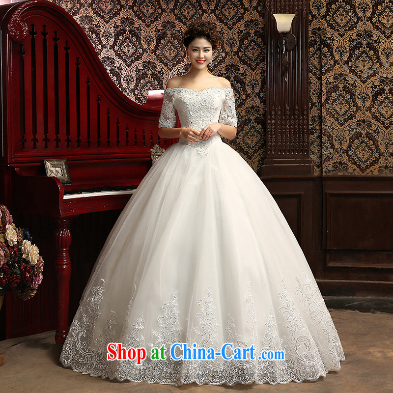 wedding dresses new 2015 with a shoulder wedding Korean layout cuff in white spring and summer beauty graphics thin white XL, Hyatt, married, and on-line shopping