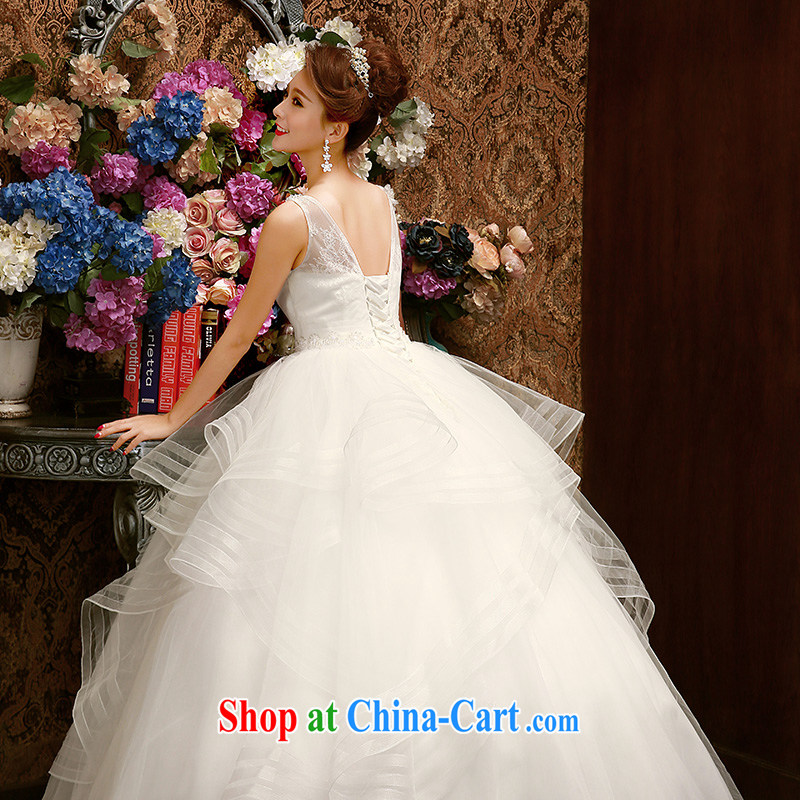 Bridal wedding dresses new 2015 Korean-style spring Korean version with straps double-shoulder Wedding Video thin shaggy dress white XL, marry the arts, shopping on the Internet