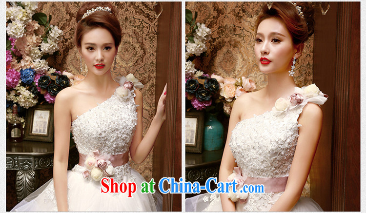 Korean Korean single shoulder Princess bridal lace wedding dresses 2015 spring and summer new sweet flowers custom white XL pictures, price, brand platters! Elections are good character, the national distribution, so why buy now enjoy more preferential! Health