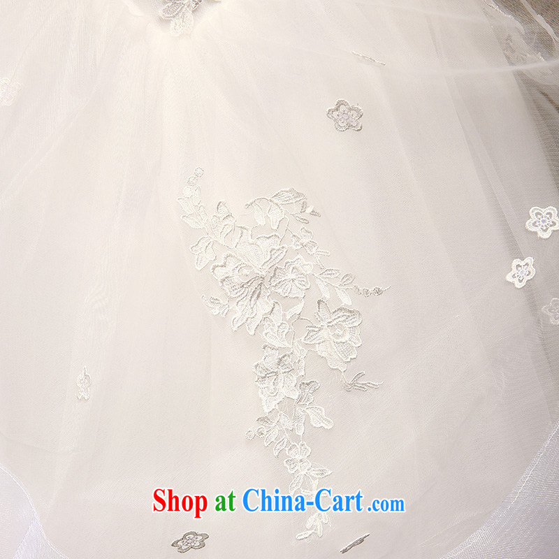 Korean Korean single shoulder Princess bridal lace wedding dresses 2015 spring and summer new sweet flowers custom white XL, Hyatt, married, and shopping on the Internet