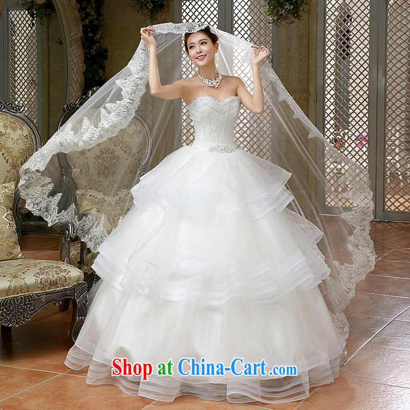 2015 new wiped his chest, wedding dresses video thin beauty marriages spring and summer Pearl wedding Korean white XL