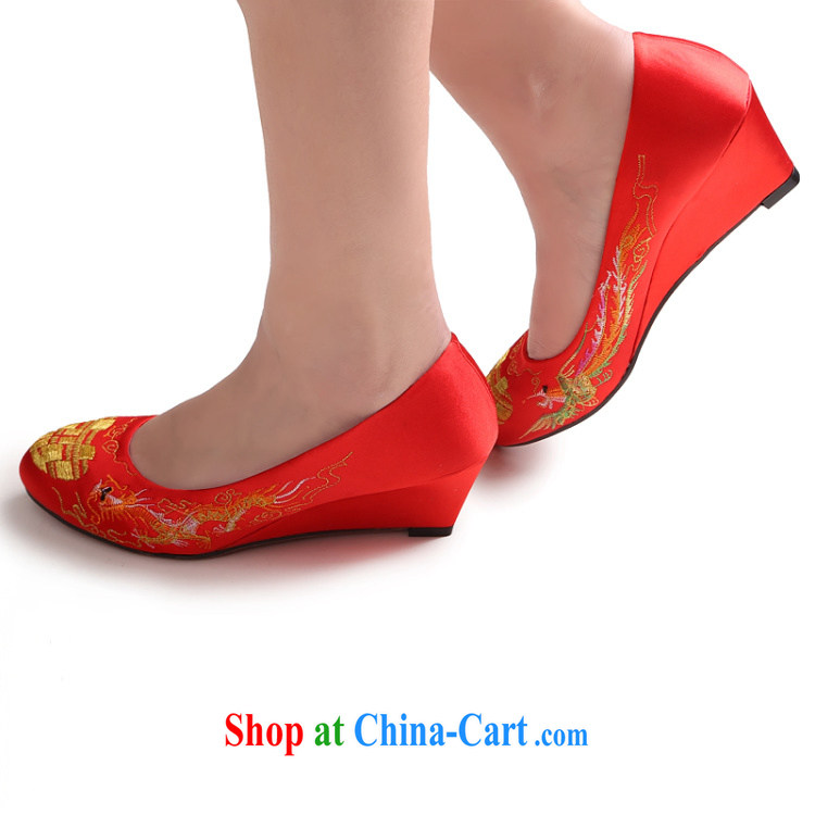 The married Yi 2015 new wedding shoes low rise with large red retro embroidered, bridal wedding bows low with shoes dresses red 39 pictures, price, brand platters! Elections are good character, the national distribution, so why buy now enjoy more preferential! Health